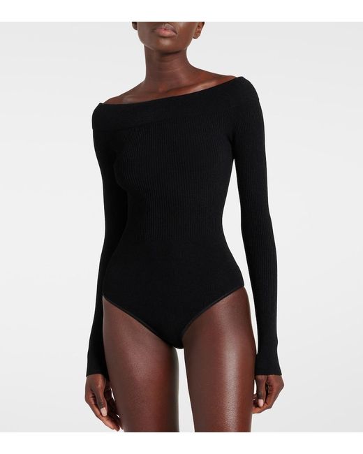 Alaïa Black Ribbed Bodysuit