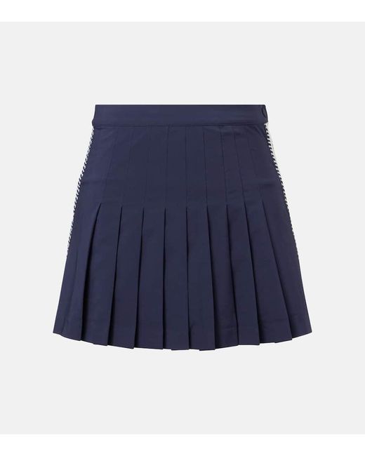 Tory Burch Blue Pleated Twill Tennis Skirt