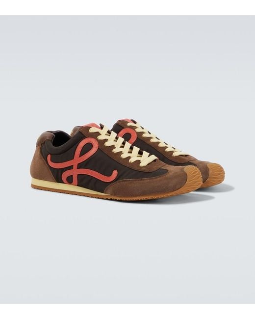 Loewe Brown Apos;S Ballet Runner 2.0 Nylon & Calfskin Sneakers for men