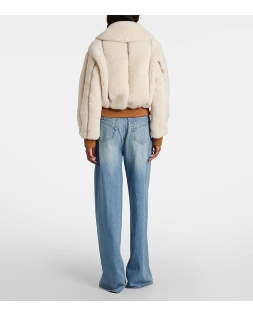 Zimmermann White Story Shearling Bomber Jacket