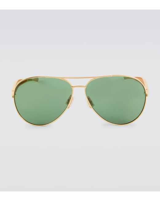 Gafas de sol de aviador Bottega Veneta de hombre de color Green