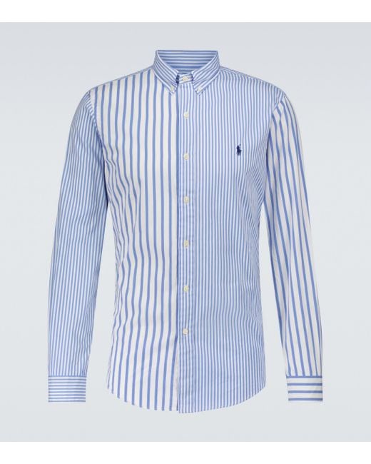 Polo Ralph Lauren Slim-fit Long-sleeved Striped Shirt in Blue for Men |  Lyst Australia