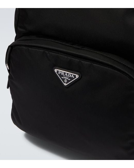 Prada Black Re-Nylon Logo Backpack for men