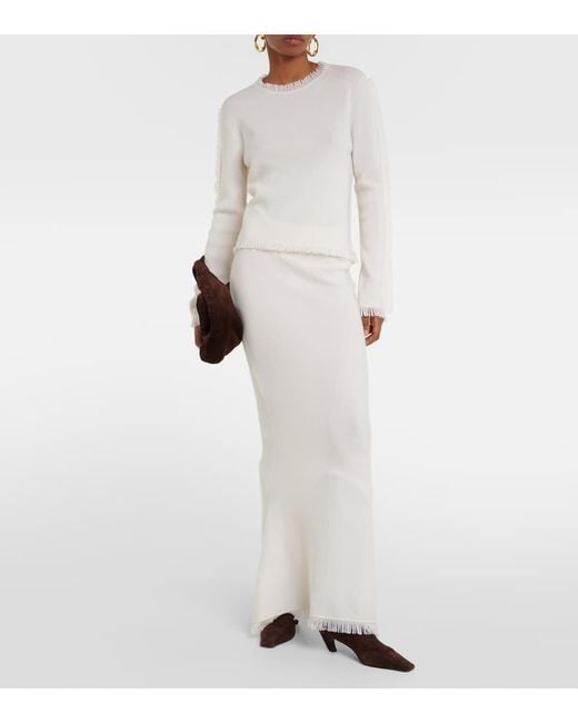 Jupe Longue Sofia En Cachemire Lisa Yang en coloris White