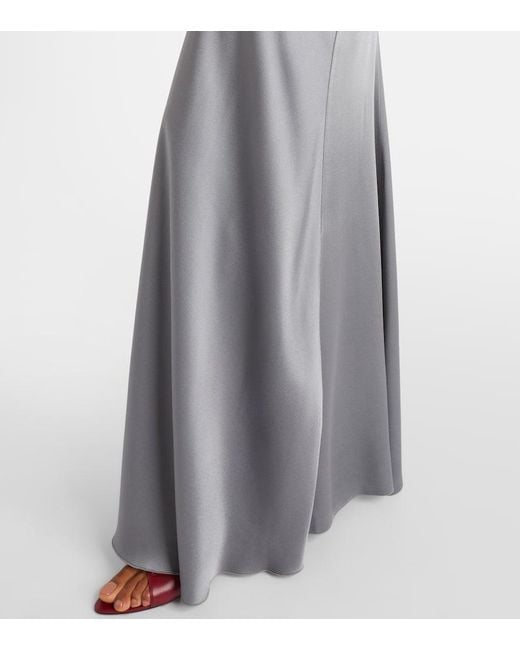 Victoria Beckham Gray Isabella Gathered Satin Gown