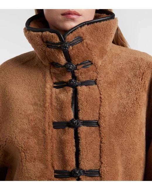Rohe Brown Leather-Trimmed Shearling Jacket