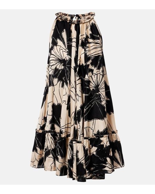 Poupette Black Cleo Floral Halterneck Minidress