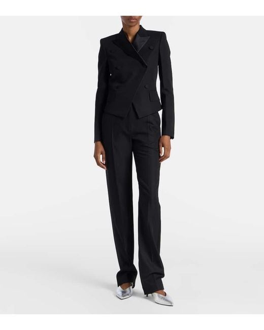 Blazer Cruzado En Mezcla De Lana Alexander McQueen de color Black