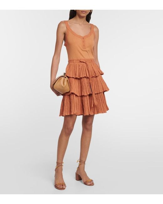 Ulla Johnson Brown Tiered Minidress