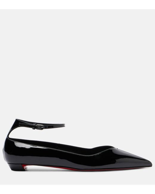 Christian Louboutin Black Erozeena Patent Leather Ballet Flats