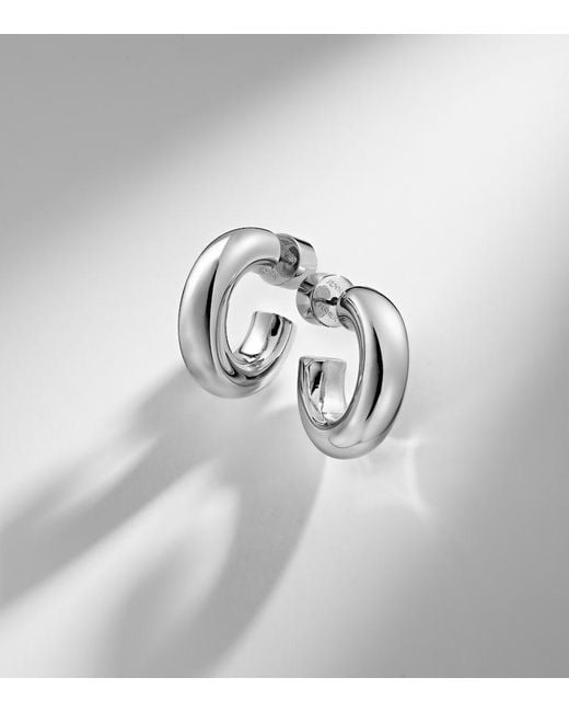Jennifer Fisher White Samira Micro Rhodium-Plated Hoop Earrings