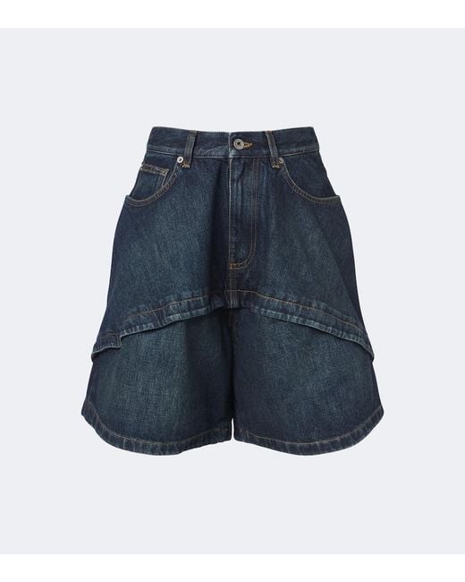 Bermudas De Denim Con Paneles Loewe de color Blue