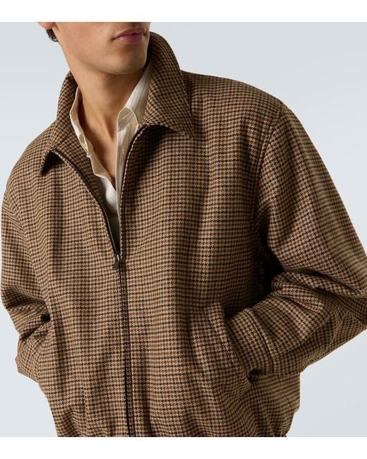 Saint Laurent Brown Houndstooth Blouson for men