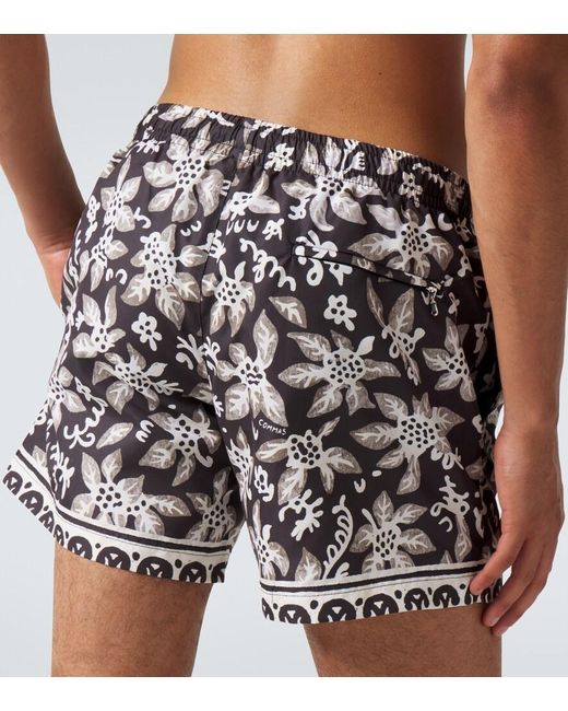 Commas White Printed Swim Trunks for men
