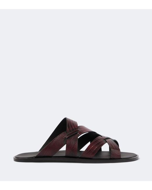Manolo Blahnik Brown Marvin Croc-Effect Leather Slides for men