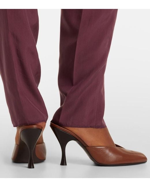 Herbert Levine Brown Sitting Pretty Leather Mules
