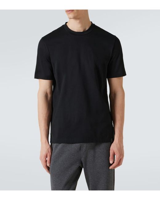 Brioni T-Shirt Aus Baumwoll-Jersey in Black für Herren