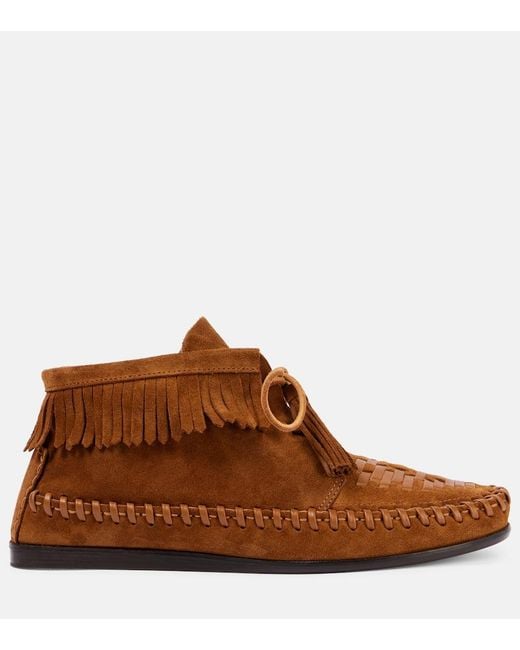Isabel Marant Brown Felsa Fringed Suede Ankle Boots