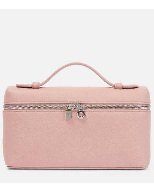 Loro Piana Pink Extra Pocket L19 Leather Crossbody Bag