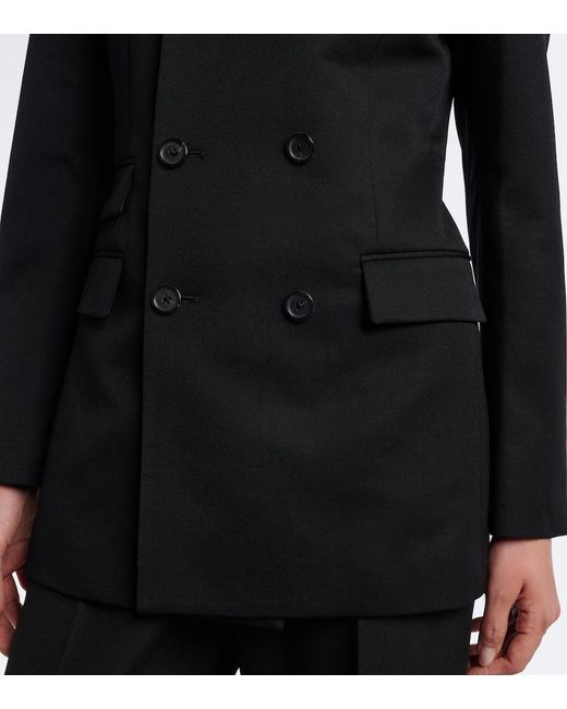 Nili Lotan Black Noah Double-Breasted Virgin Wool Blazer