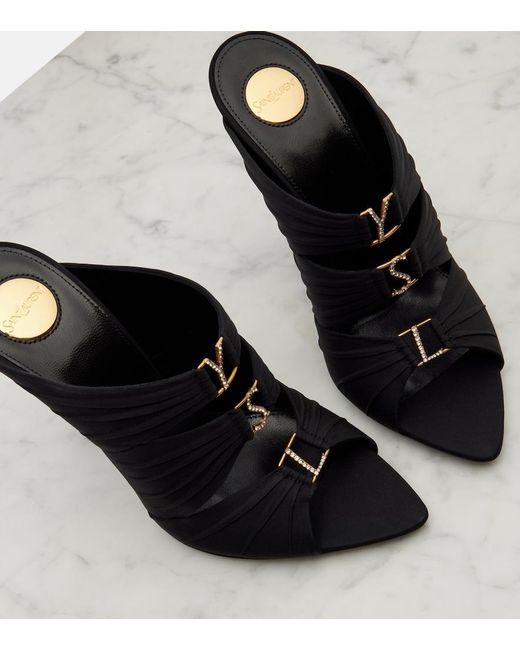 Saint Laurent Black Emilie Mules