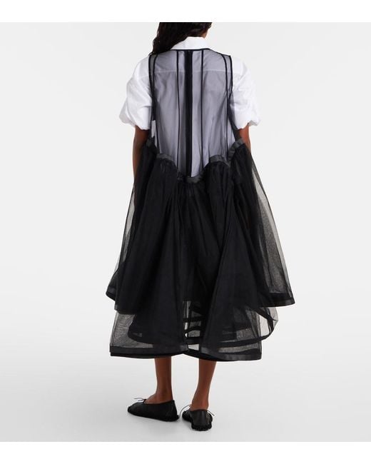 Noir Kei Ninomiya Black Tulle Midi Dress