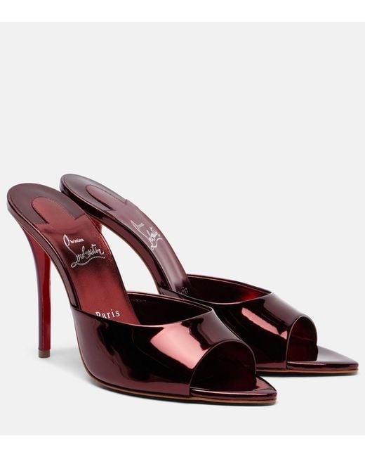 Christian Louboutin Miss Z 100 Mirrored Leather Mules
