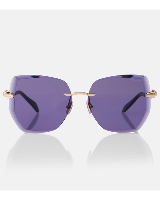 BVLGARI Serpenti Viper Oversized Sunglasses in Purple | Lyst