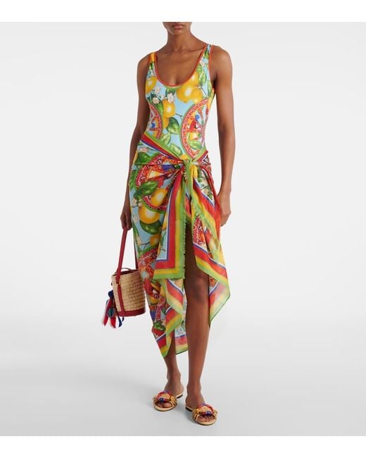 Costume Intero Con Stampa di Dolce & Gabbana in Yellow