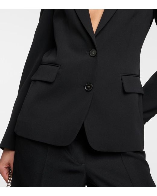 Stella McCartney Black Single-Breasted Wool Blend Blazer