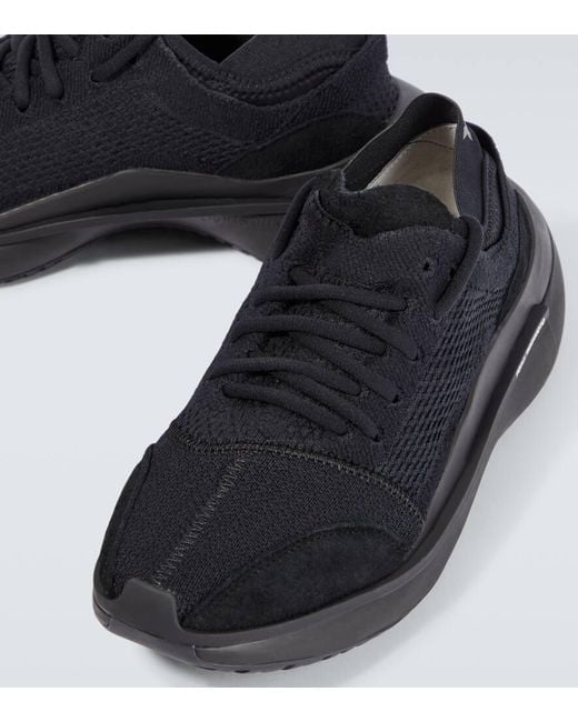 Y-3 Black Qisan Knit Sneakers for men