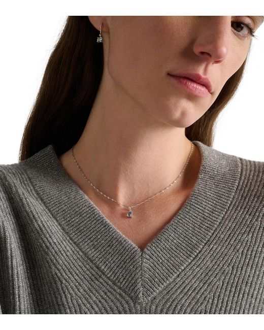 STONE AND STRAND White Le Bleu 14Kt Necklace With Diamonds And Aquamarine