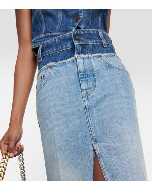 Stella McCartney Blue Denim Maxi Skirt