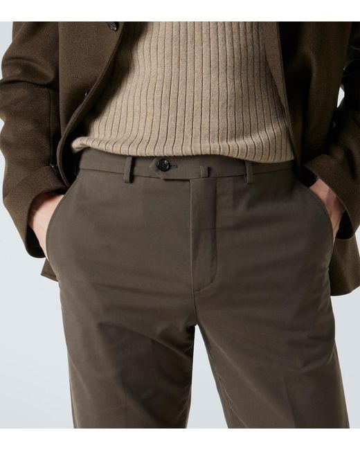 Loro Piana Gray Carlo Cotton-Blend Chinos for men