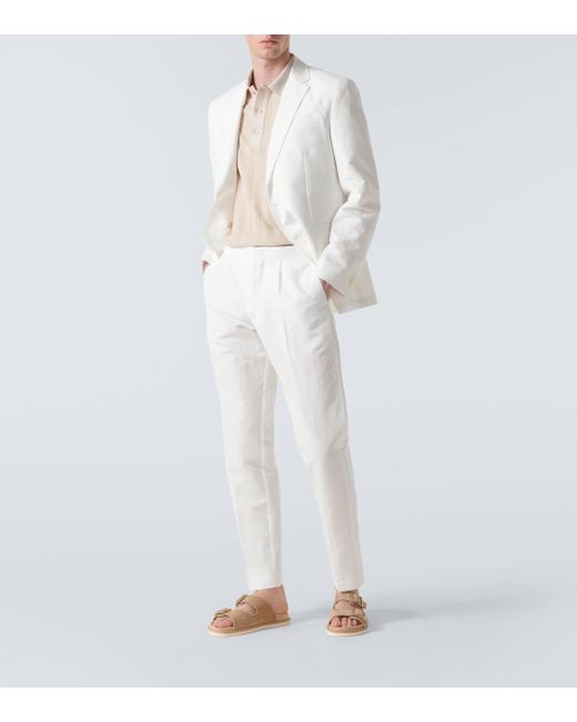 Orlebar Brown White Carsyn Linen And Cotton Tapered Pants for men