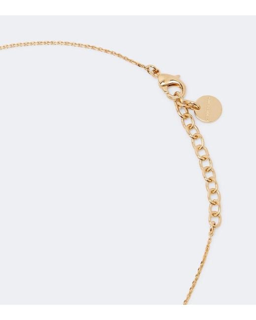 Ferragamo Metallic Embellished Pendant Necklace