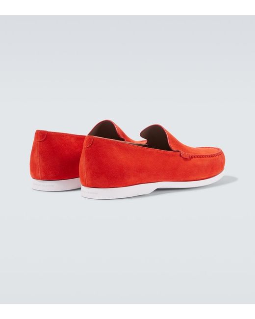 Mocassins Monaco En Daim Manolo Blahnik pour homme en coloris Red