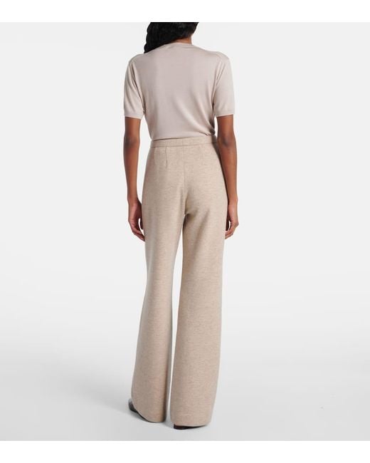 Loro Piana Natural Robin Cashmere-Blend Straight Pants