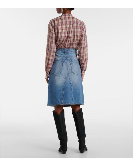 Isabel Marant Blue Fiali Denim Midi Skirt