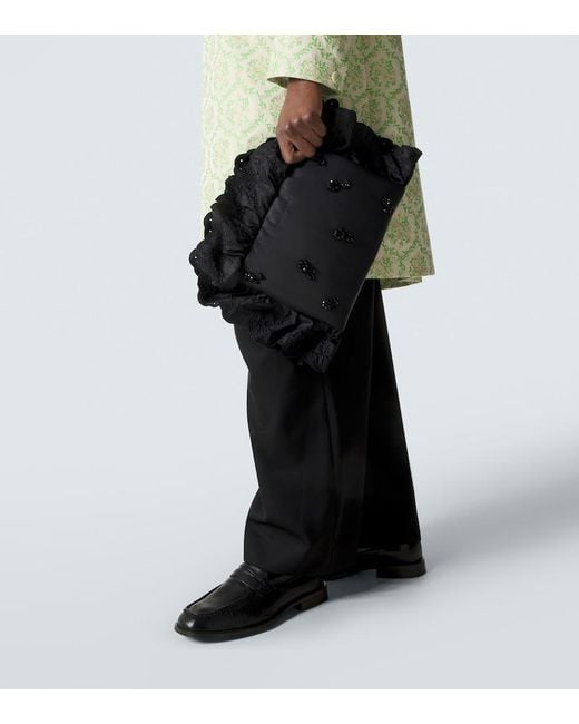Simone Rocha Black Pillowcase Embellished Clutch for men