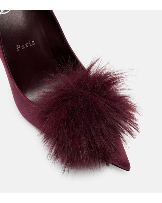 Christian Louboutin Red Alana 100 Embellished Crepe Satin Pumps