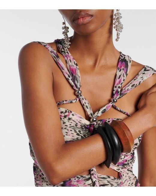 Set De 3 Pulseras De Madera Isabel Marant de color Black