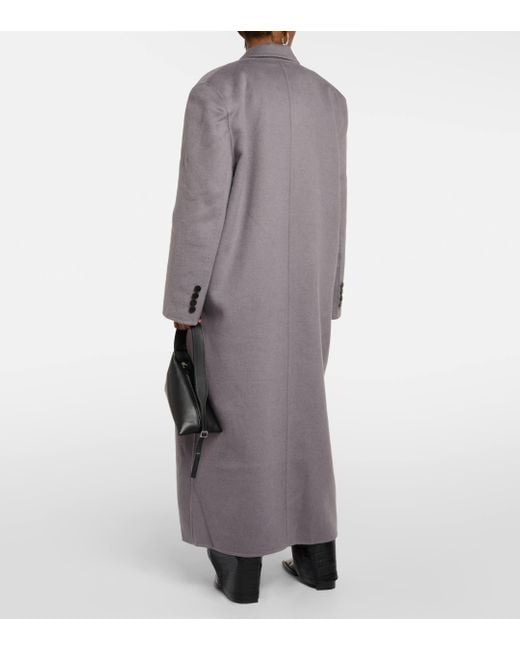 Frankie Shop Gray Gaia Double-breasted Wool-blend Coat