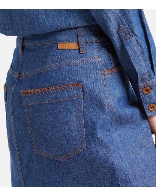 Zimmermann Blue Ascension Denim Miniskirt