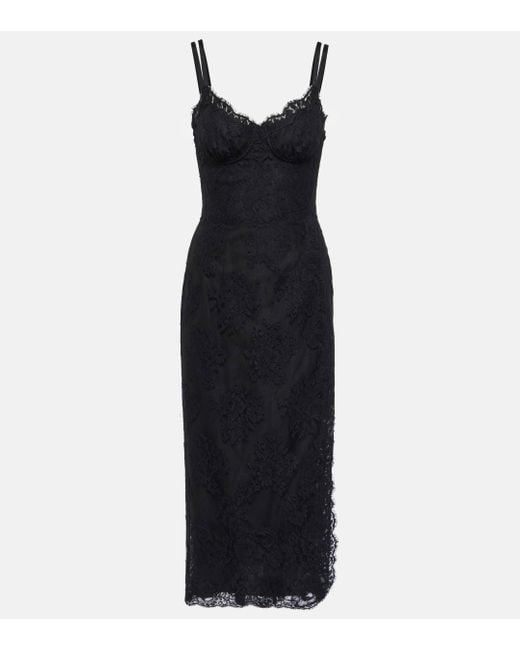 Dolce & Gabbana Black Chantilly Lace Slip Dress