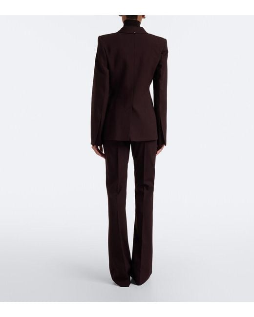 Sportmax Purple Flared Wool-Blend Pants