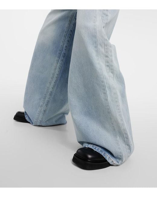 Jeans a gamba larga distressed di Vetements in Blue