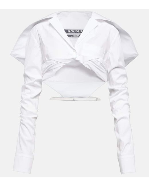 Jacquemus White La Chemise Meio Oberteil