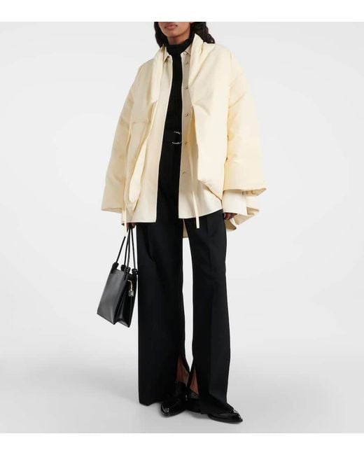 Jil Sander Natural Tie-Detail Down Jacket