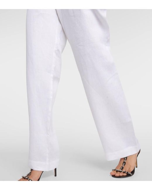 Pantaloni Aurelia in lino di Asceno in White